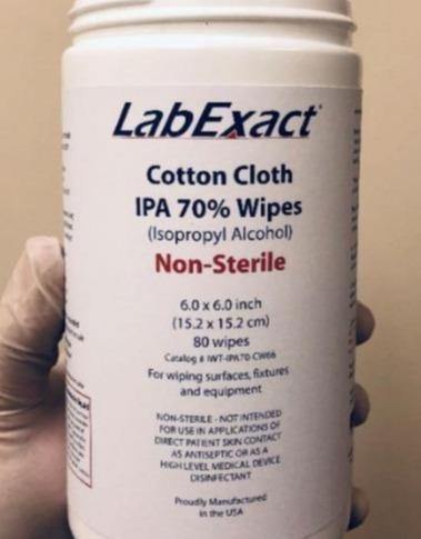 Cotton Cloth IPA Wipes, highly durable woven cotton fabric saturated with 70% IPA. - JH Technologies
